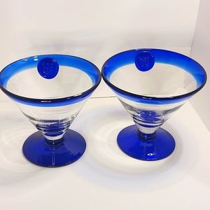 Kosta Boda Royal Caribbean Martini Glasses, Set of 2